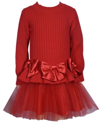 Bonnie Baby - Baby Girls Long-Sleeve Sweater Tutu Dress