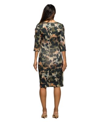 Women's Maternity Three Quarter Sleeve Faux Wrap Dress