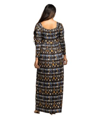 Women's Maternity Long Sleeve Empire Waist Maxi Dress