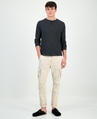 Men's Thermal Waffle-Knit Henley Shirt, Macy's Exclusive