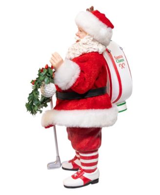 Charming 10.5" Fabrich&eacute; Golf Santa