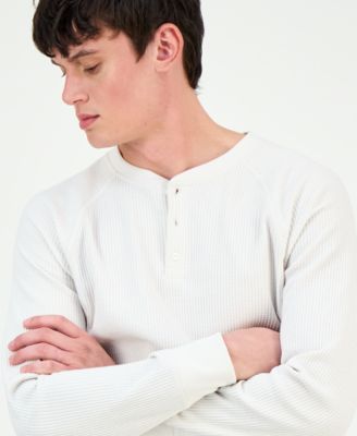Men's Thermal Waffle-Knit Henley Shirt