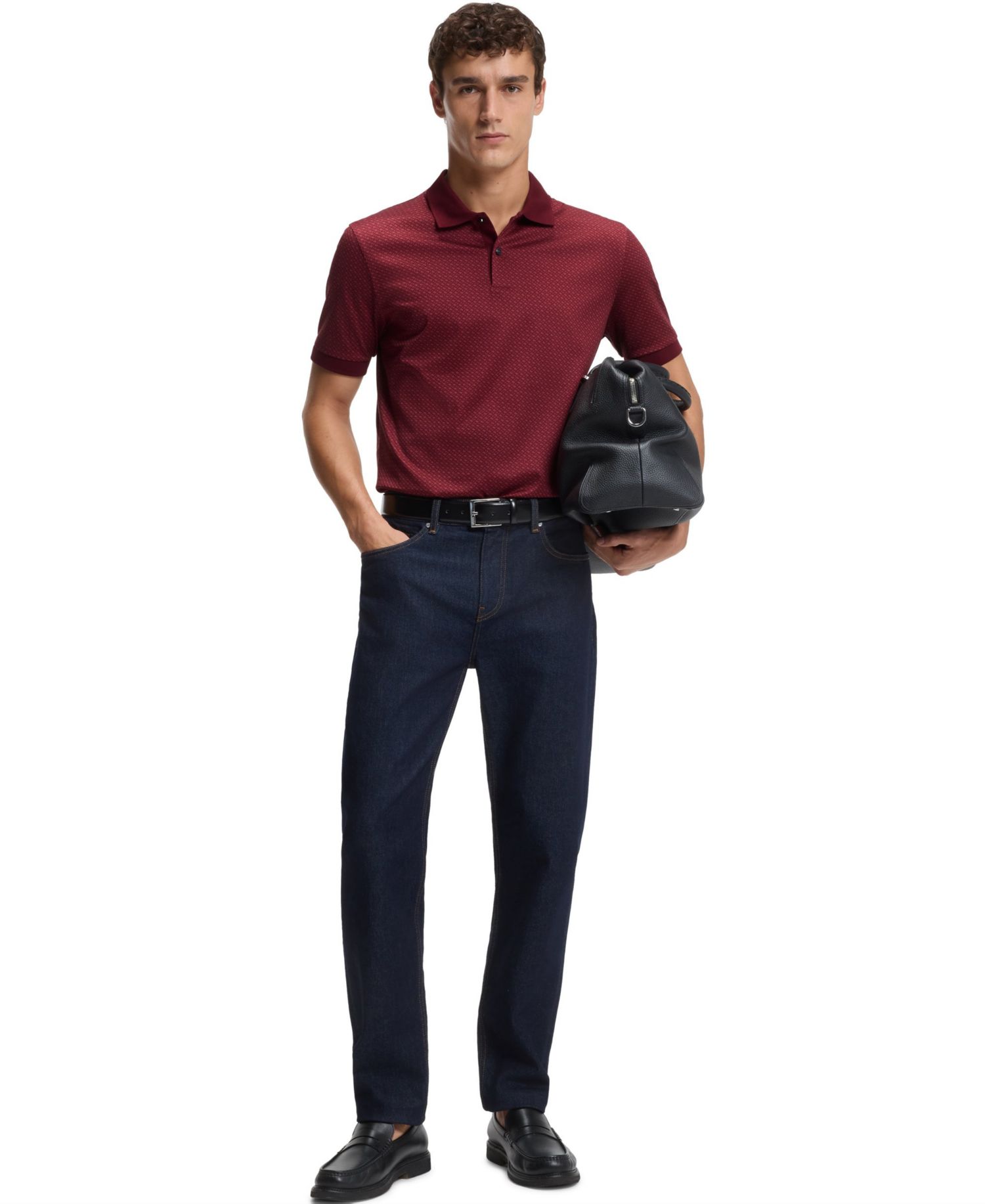 Men's Mercerized-Cotton Monogram Polo Shirt