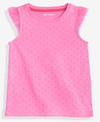 Girls Toddler 2T-4T Short-Sleeve Dot-Print Ruffled Top, Macy's Exclusive  
