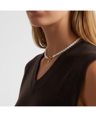 18K Plated Hand-Knotted Freshwater Pearl Necklace