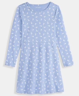 Epic Threads - Little & Big Girls Ditsy Floral-Print Long-Sleeve Dress