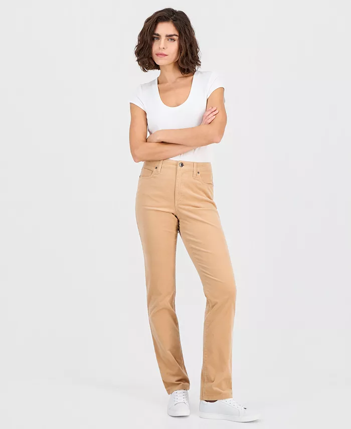 Women's High-Rise Straight Corduroy Jeans