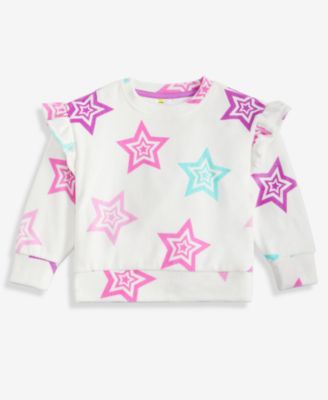 Epic Threads - Girls Toddler 2T-4T Stars Ruffle Velour Top
