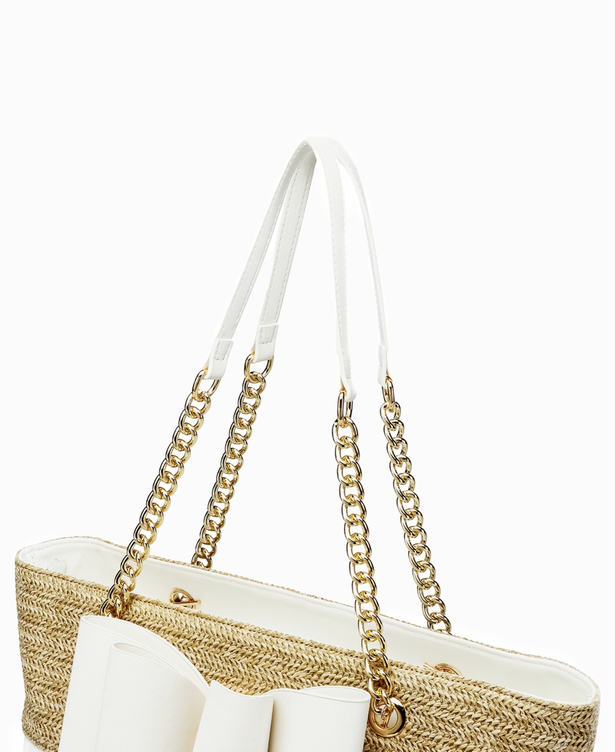 Like Dreams Daisy Bowtie Dual Tote Bag In White