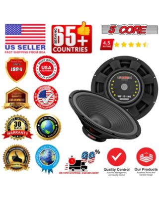 15" Subwoofer 2Pcs 450W Car Audio 4Ohm Deep Bass Sub Woofer