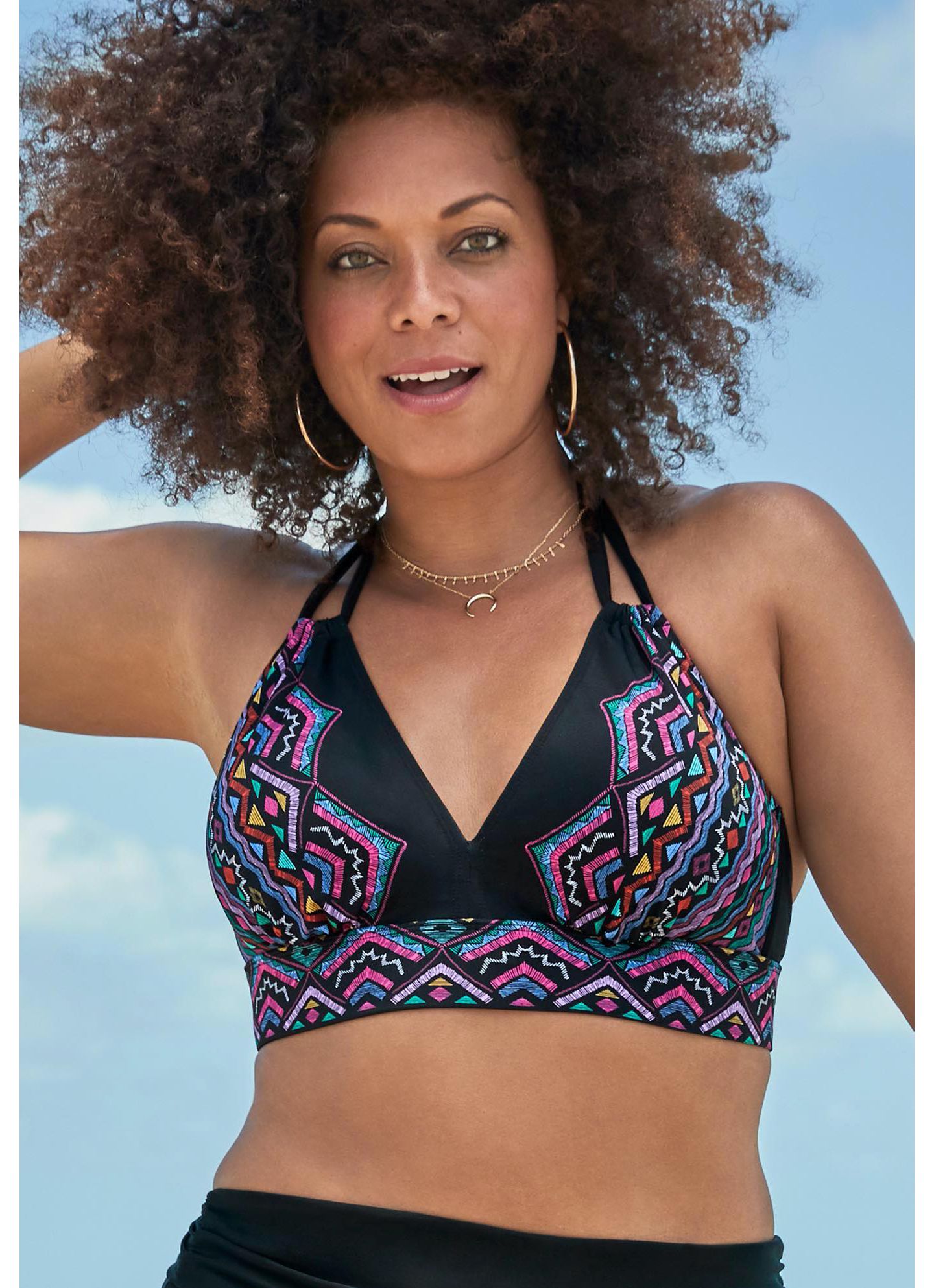 Верх бикини Loop, завязка на шее — Swimsuits for All, цвет: Разноцветный — фото 3