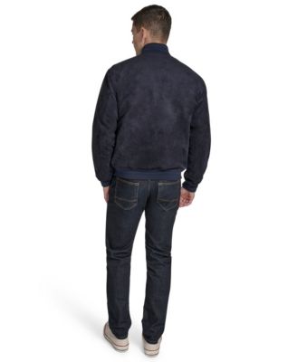 Men's Faux Suede Varsity Bomber with Patches