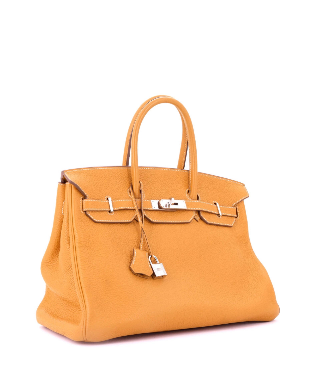 Pre-Owned HERMA‰S Birkin 35 Handbag Yellow Togo with Palladium Hardware