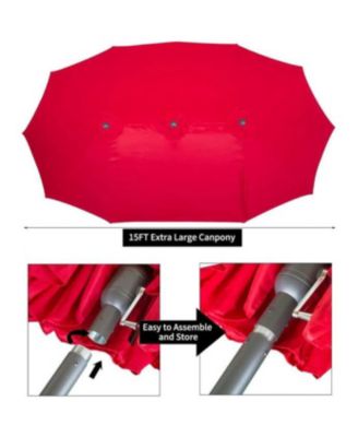 15x9ft Double-Sided Patio Umbrella