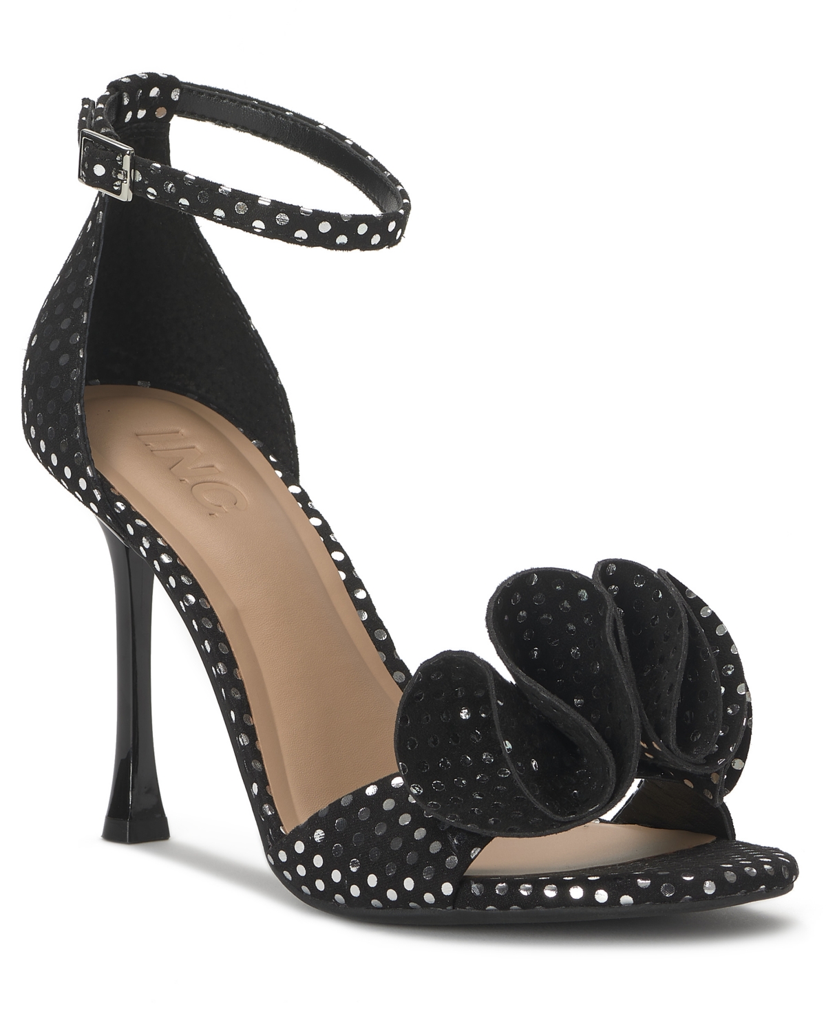 I.n.c. International Concepts Women's Nayeli Architectural Heel Shoes, Macy's Exclusive - Silver Foil Dot