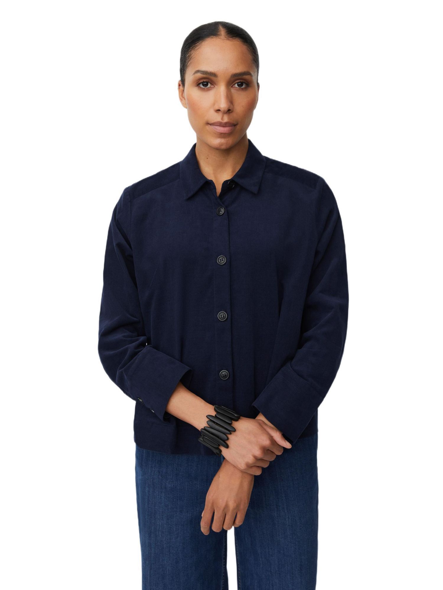 Women's Long Sleeve Collared Velvet Shirt