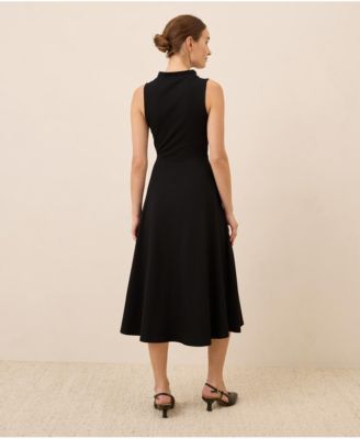 Women's Fit & Flare Cowl Neck Dress