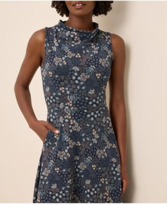 Women's Fit & Flare Cowl Neck Dress