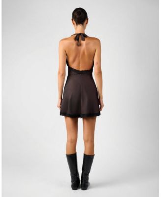 Women's Halter Lace Mini Dress