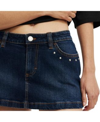 Women's Micro Low Denim Skirt