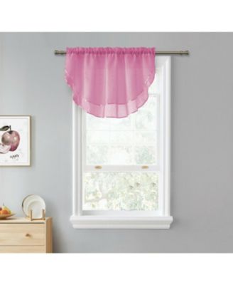 Living Double Layered Sheer Rod Pocket Ascot Window Valances