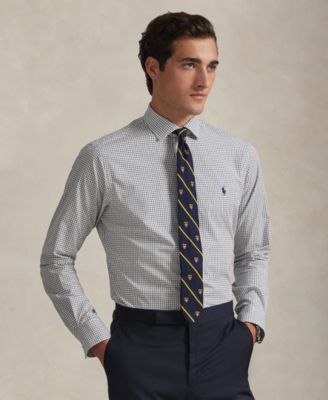 Men's Classic-Fit Plaid Stretch Poplin Shirt