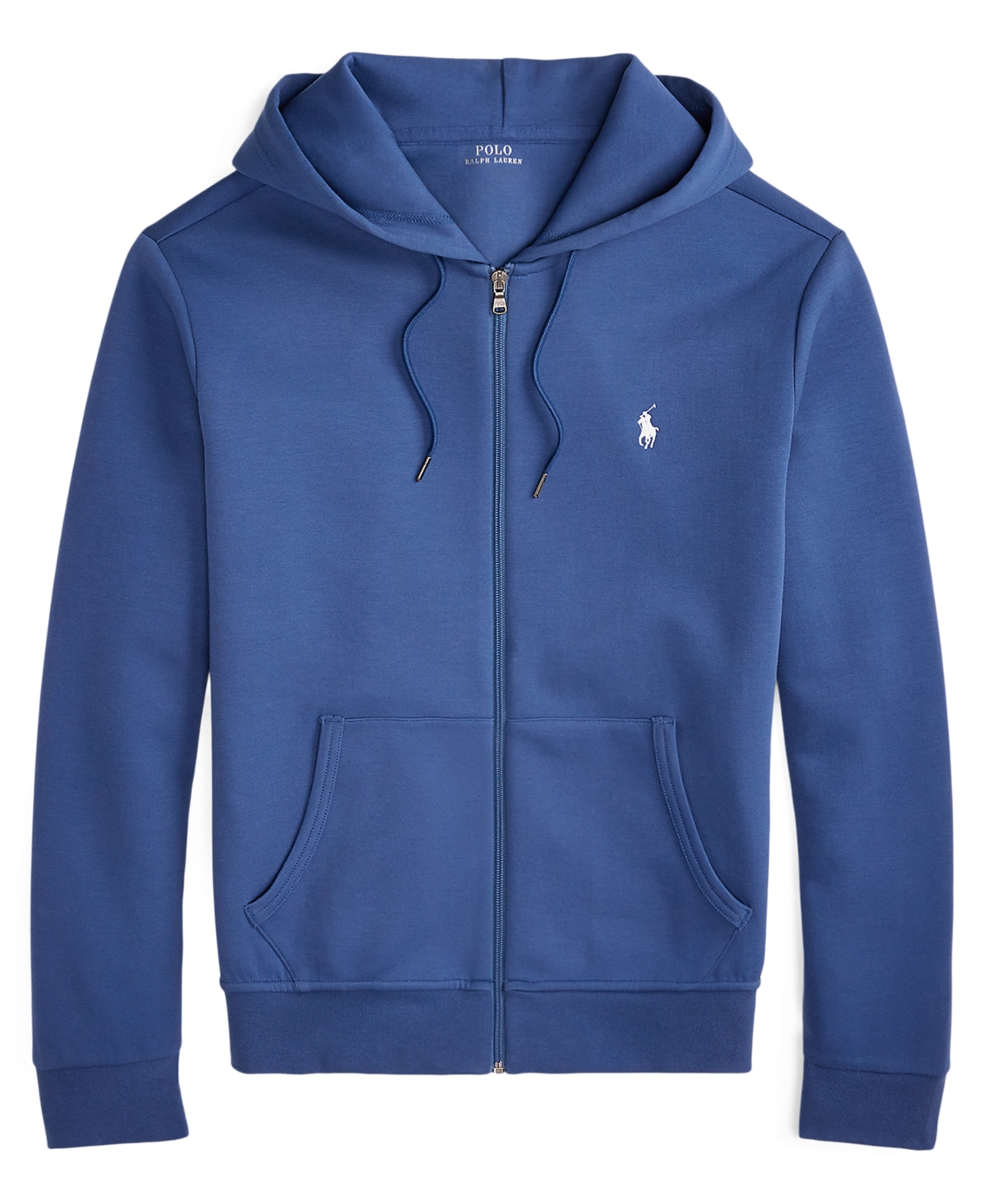 Polo Ralph Lauren Logo-embroidered Zip-up Drawstring Hoodie In Blue