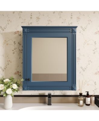 24" x 27" MDF Adjustable Shelf & Soft-Close Hinges Wall-Mounted Mirror Cabinet