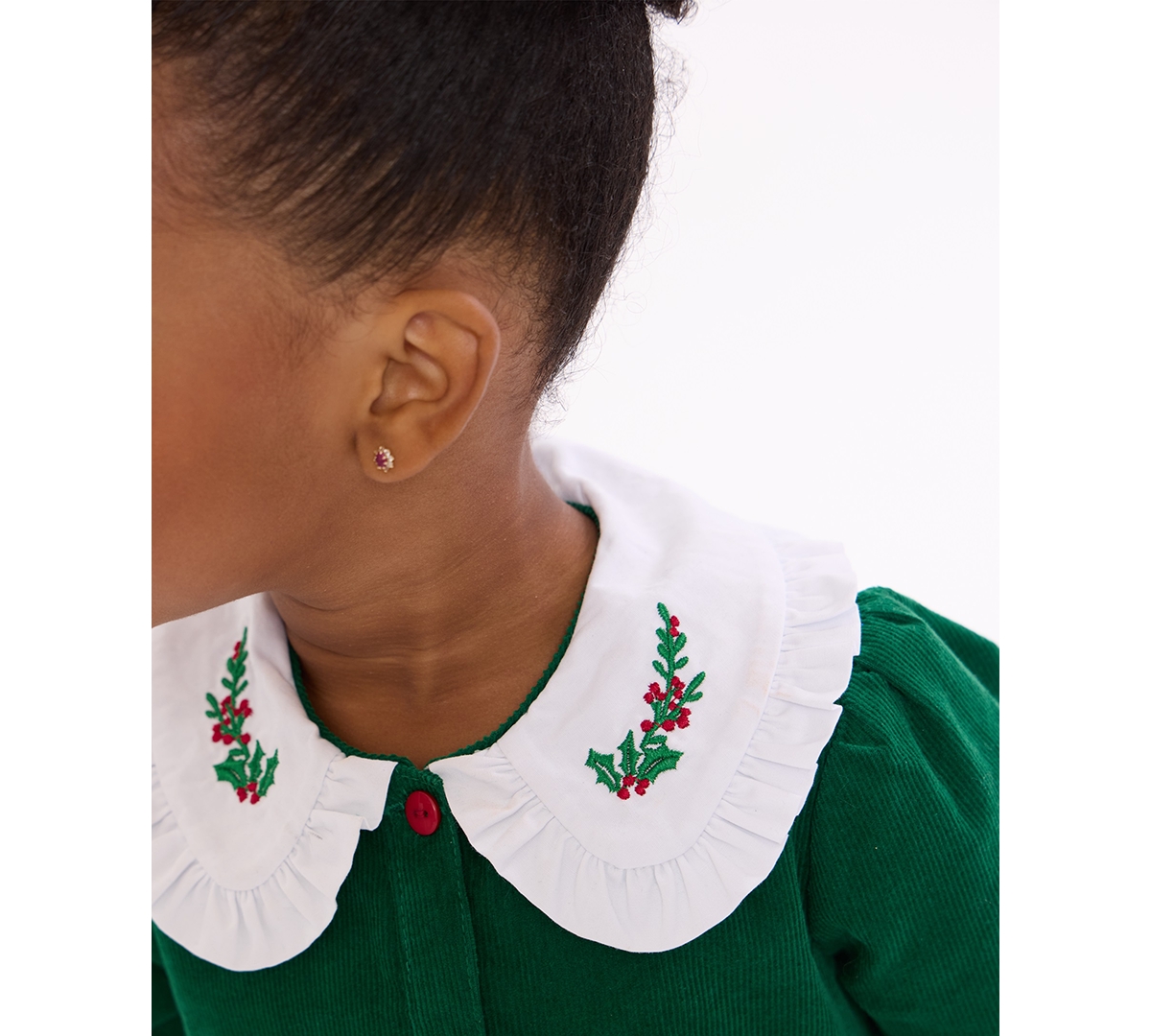 Bonnie Baby Baby Girls Long Sleeves Gingerbread Collar Dress