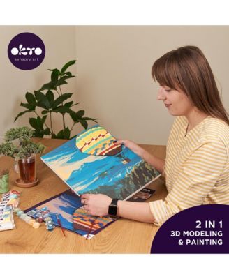 OKTO Air-Dry Clay 3D Painting Kit – Hot Air Balloon (11.8 x 15.7 in)