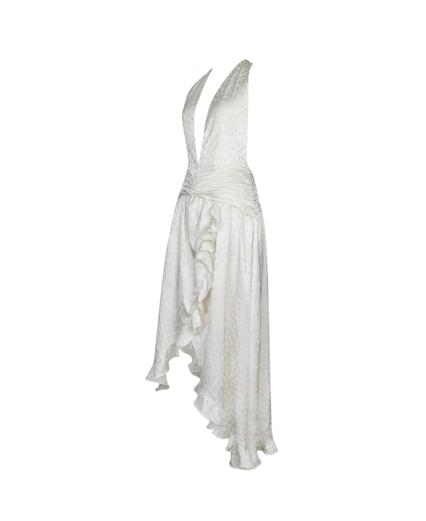 Женское платье Miss Circle Nalani Floral Ivory Ruffled Halter Maxi, цвет: Слоновая кость — фото 11