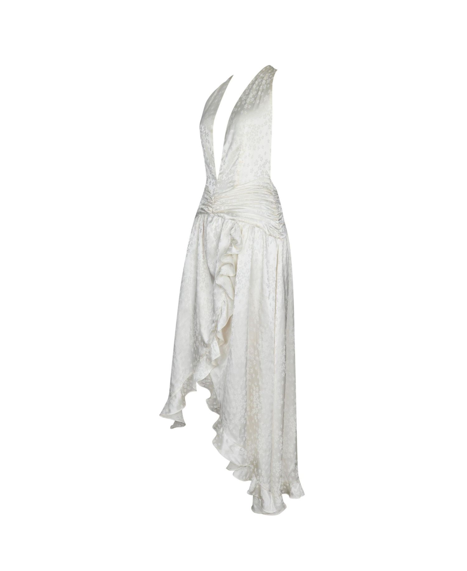 Women's Nalani Floral Ivory Ruffled Halter Maxi Dress