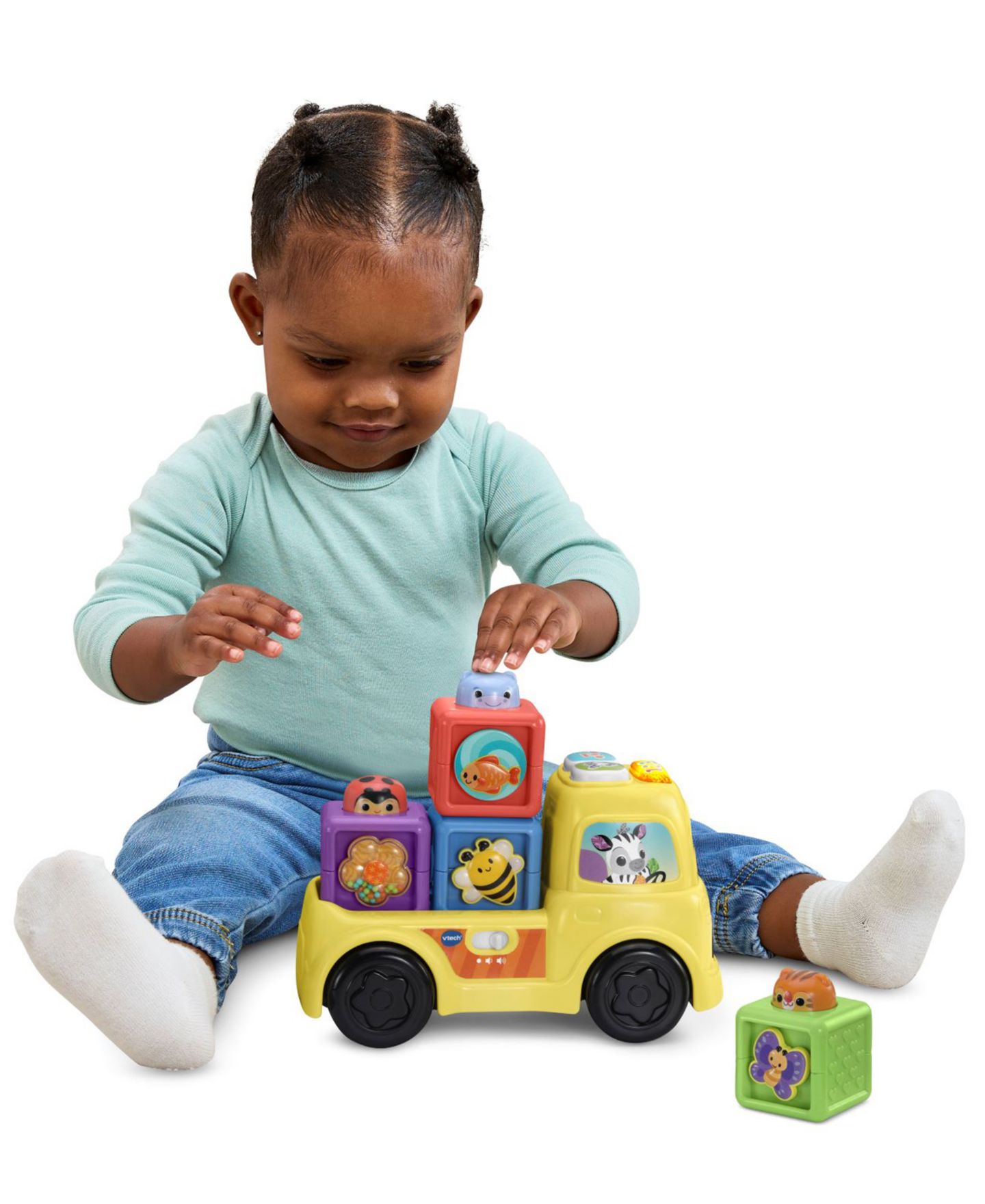 Детский конструктор VTech Beep & Go Blocks 5-Piece Interactive Building Set, Ages 6 Months+ — фото 2