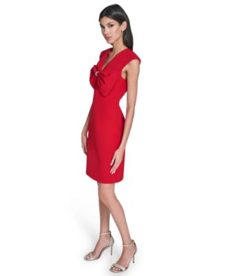 Women's V-Neck Bow Dress