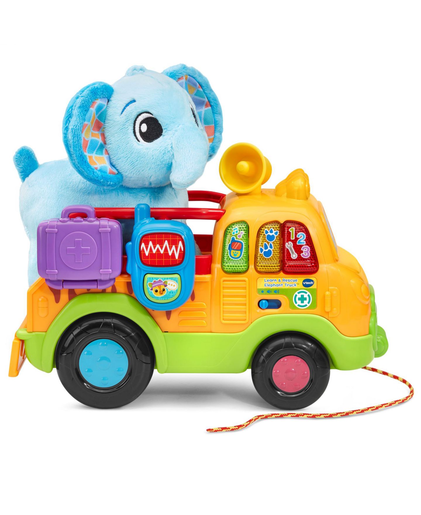 Детский игровой набор VTech Rescue Elephant Light-Up 4-Piece Truck Playset, Ages 12-36 Months — фото 1