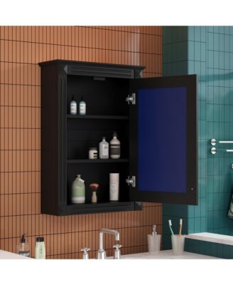 20'' Wall Mounted Bathroom Storage Cabinet with Mirror & Adjustable Shelf