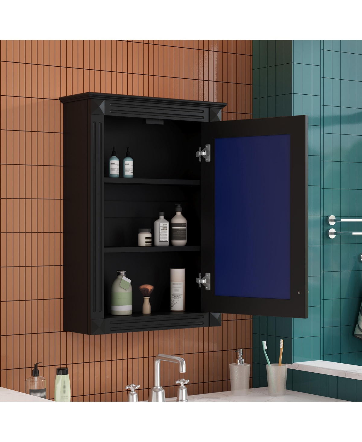 Casainc 20'' Wall Mounted Bathroom Storage Cabinet with Mirror & Adjustable Shelf