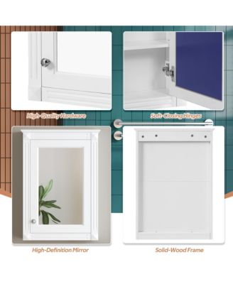 20'' Wall Mounted Bathroom Storage Cabinet with Mirror & Adjustable Shelf