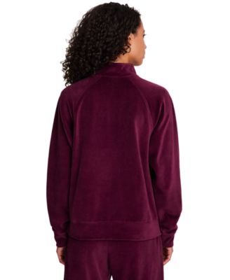 Women's New Heritage Velour Half Zip Collared Top