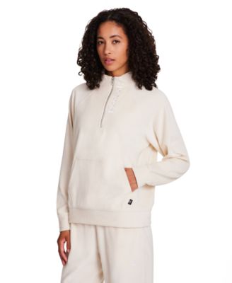 Women's New Heritage Velour Half Zip Collared Top
