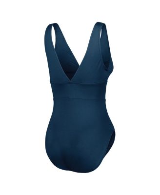 Women's 1-Piece Navy Dallas Cowboys Palm Modern V-Neck Swimsuit