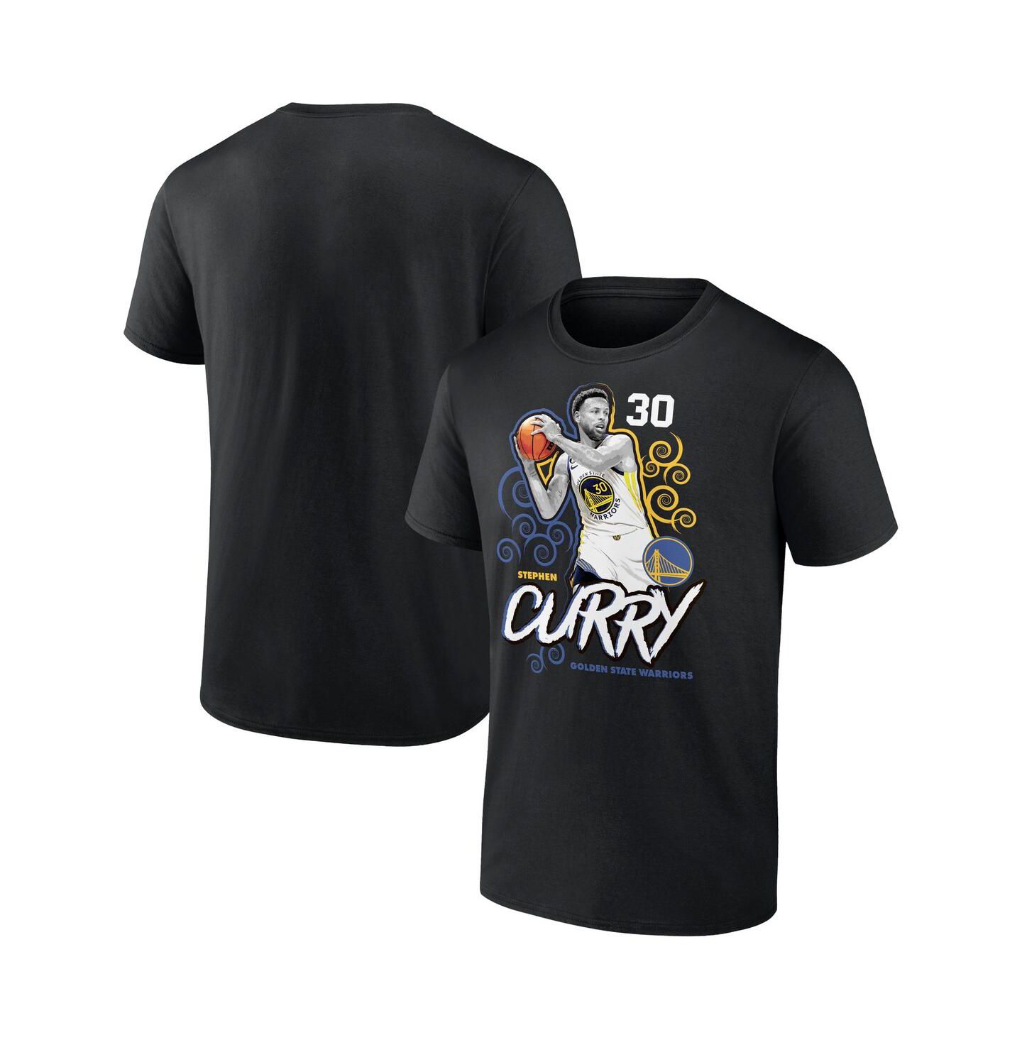 Мужская футболка Fanatics Mto Label Stephen Curry Black Golden State Warriors Competitor — фото 1