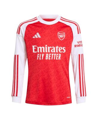 Big Boys and Girls Red Arsenal 2025/26 Home Replica Long Sleeve Jersey