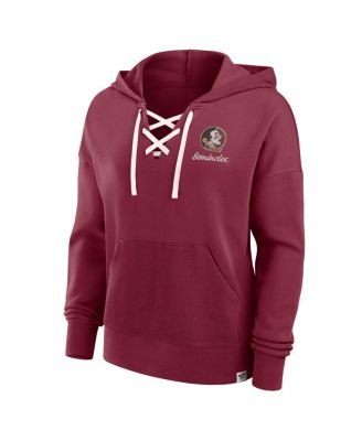Women's Garnet Florida State Seminoles Heritage Original Script Lace-Up Pullover Hoodie