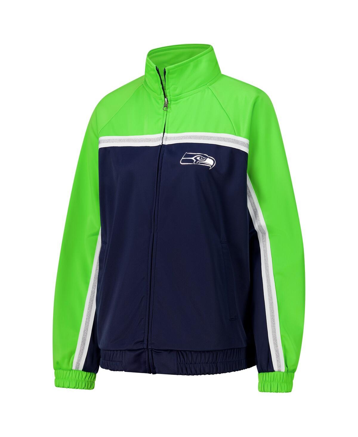 G-iii 4her By Carl Banks Women's College Navy Seattle Seahawks Post Game Full-zip Track Jacket In Multi