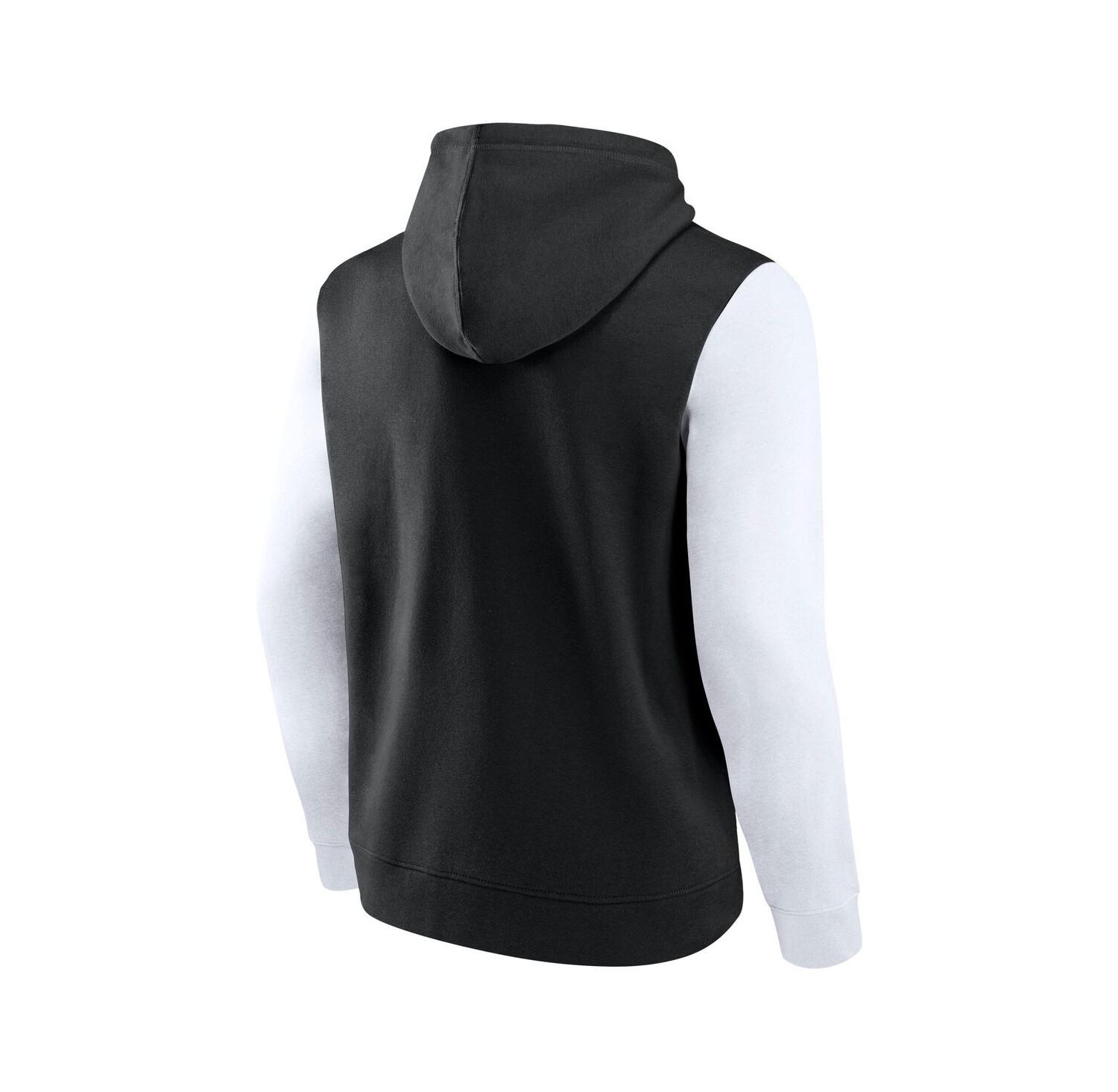 Men's Black Utah Jazz Outline Color Block Pullover Hoodie