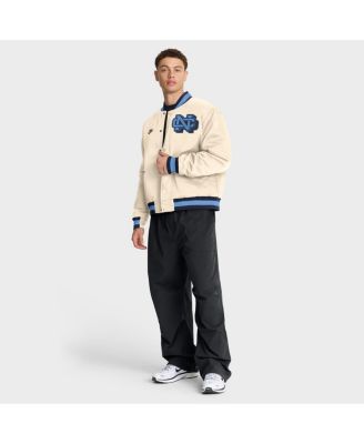 Men's Tan North Carolina Tar Heels Legacy Full-Snap Bomber Jacket