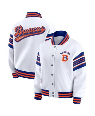 WEAR by Erin Andrews - Women's White Denver Broncos Full-Snap Fleece Sweatshirt Jacket