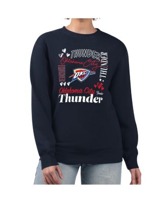 G-III 4Her by Carl Banks - Women's Navy Oklahoma City Thunder Collage Team Graphic Fleece Pullover Sweatshirt