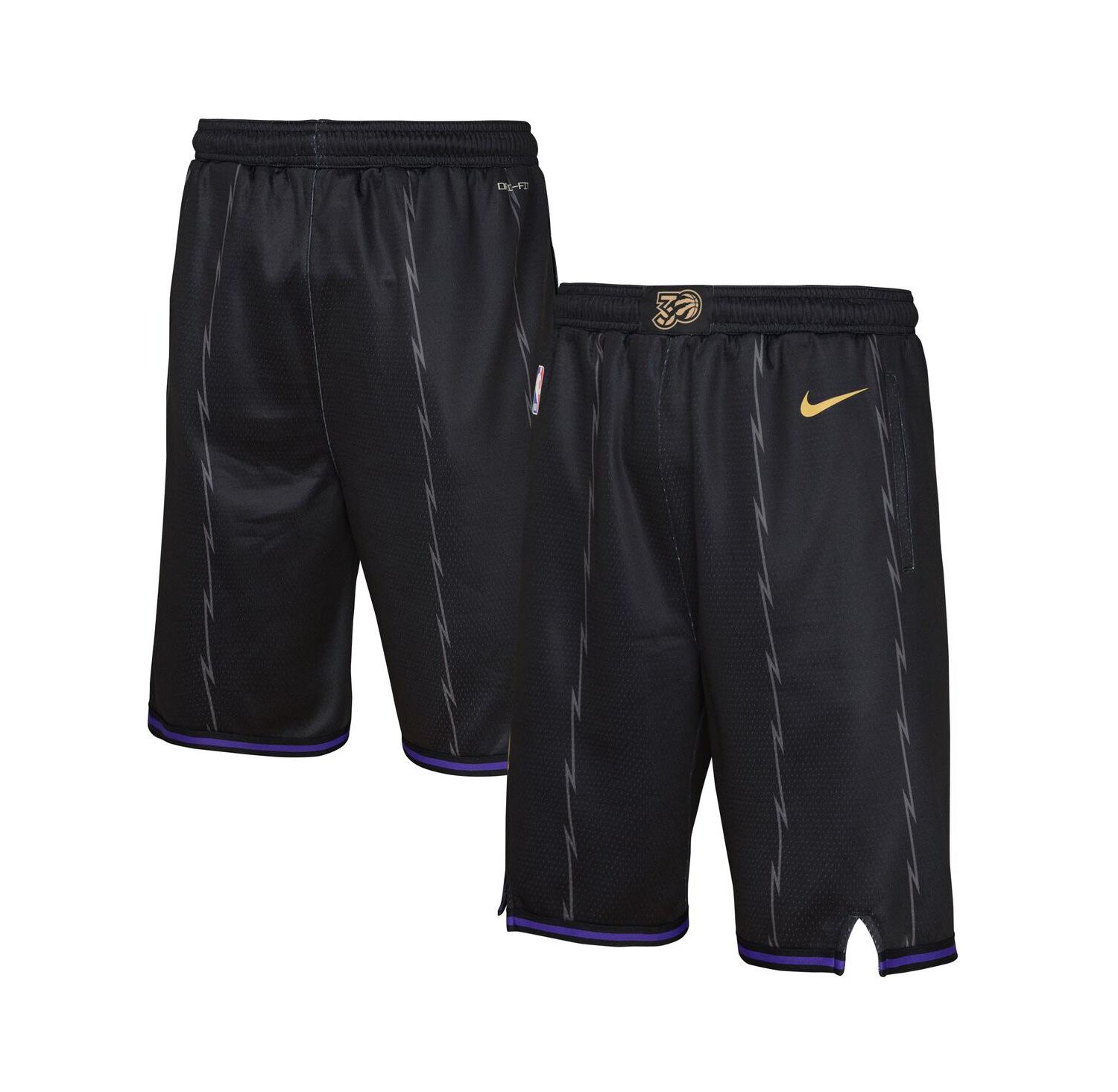 Big Boys and Girls Black Toronto Raptors 2024/25 City Edition Swingman Performance Shorts